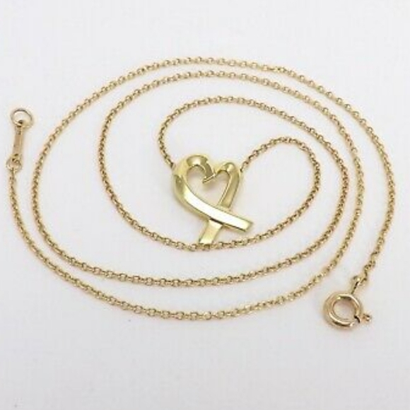 TIFFANY AND CO 💙 DESIGNER Picasso. Material : Yellow 18k GOLD 16 INCH NECKLACE - Picture 12 of 13